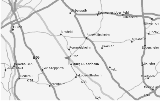 Anfahrt Burg Bubenheim - Karte Gross Ausdruck