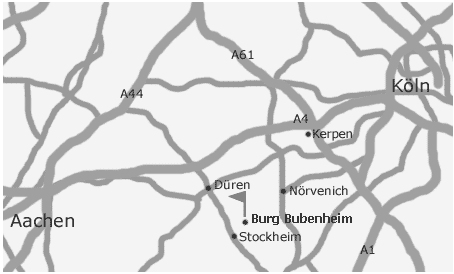 Anfahrt Burg Bubenheim - Karte Klein Ausdruck