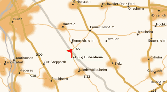Fr eine Anfahrtskizze nach Burg Bubenheim zum ausdrucken, bitte hier auf die Karte klicken!