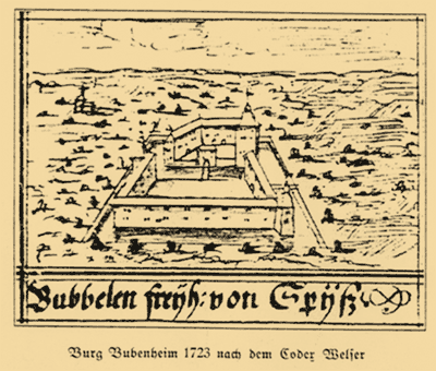 Burg Bubenheim: Zeichnung von 1723